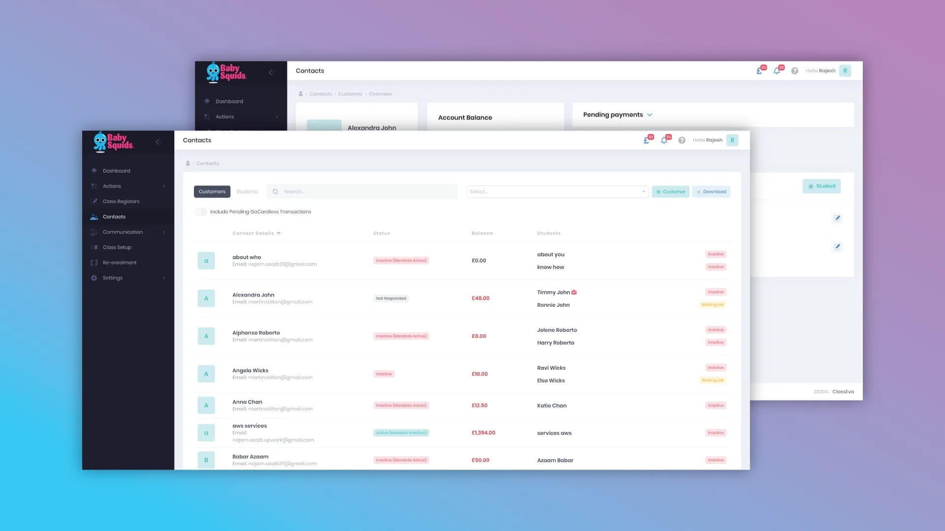 ClassEvo - Activity Management Dashboard for Children's Organizations